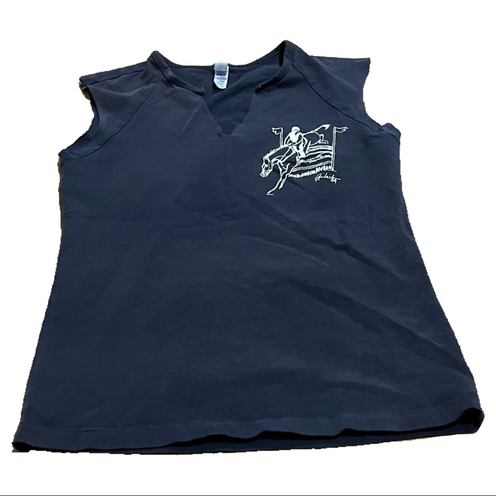 small gray horseback riding tank top
